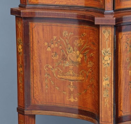 19TH CENTURY SATINWOOD INLAID DISPLAY CABINET - ADDITIONAL PHOTO 8