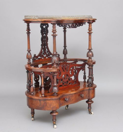 19th Century Burr Walnut Canterbury