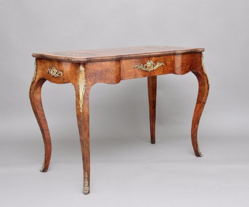 19th Century Walnut and Inlaid Writing Table