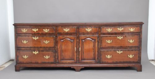 18th Century Crossbanded Oak Dresser Base