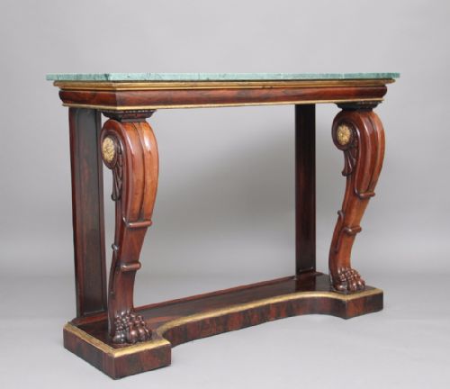 Early 19th Century Rosewood and Marble Top Console Table