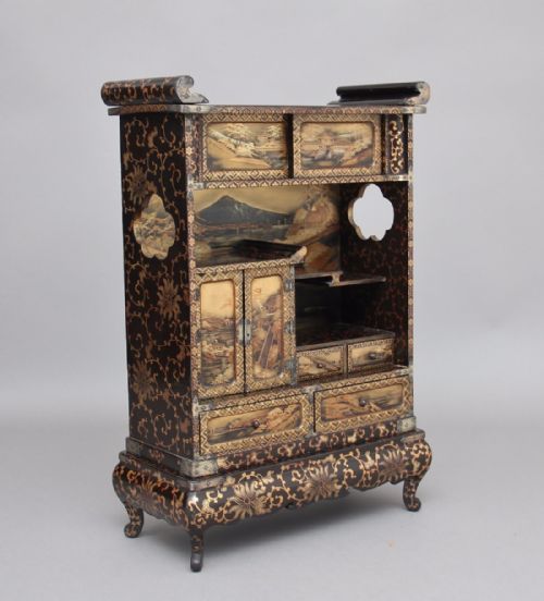 19th Century Japanese Lacquered and Gilt Cabinet