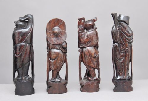 A SET OF FOUR 19TH CENTURY ROOT CARVINGS - ADDITIONAL PHOTO 1
