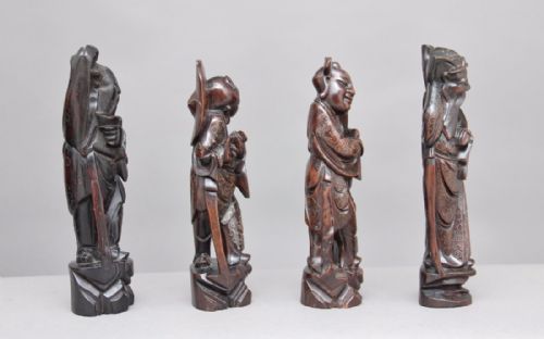 A SET OF FOUR 19TH CENTURY ROOT CARVINGS - ADDITIONAL PHOTO 2