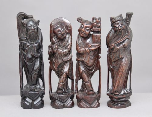 A SET OF FOUR 19TH CENTURY ROOT CARVINGS - ADDITIONAL PHOTO 5