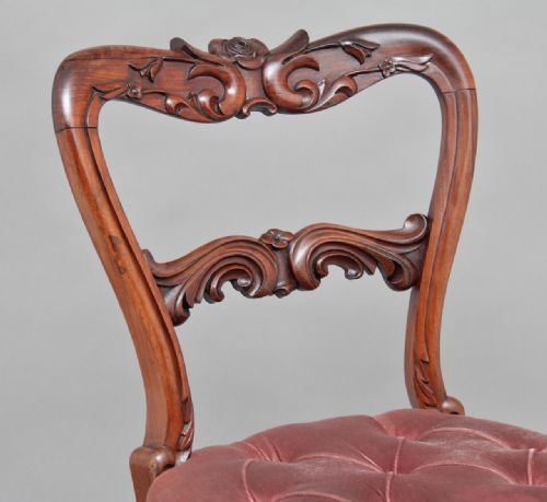 A SET OF SIX 19TH CENTURY ROSEWOOD DINING CHAIRS - ADDITIONAL PHOTO 5