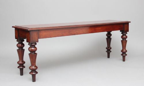 19th Century Mahogany Window Seat / Hall Bench
