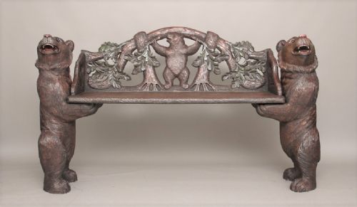 19th Century Black Forest Bear Hall Bench