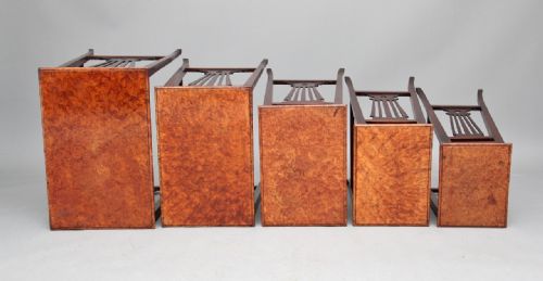SET OF 19TH CENTURY TEAK AND BURR WALNUT NEST OF TABLES - ADDITIONAL PHOTO 1