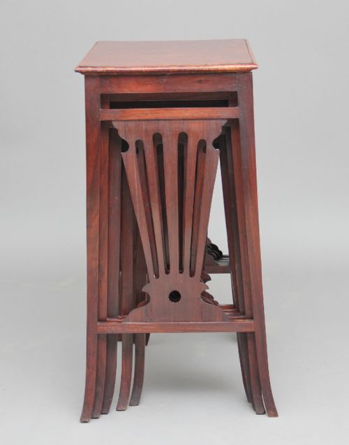 SET OF 19TH CENTURY TEAK AND BURR WALNUT NEST OF TABLES - ADDITIONAL PHOTO 5