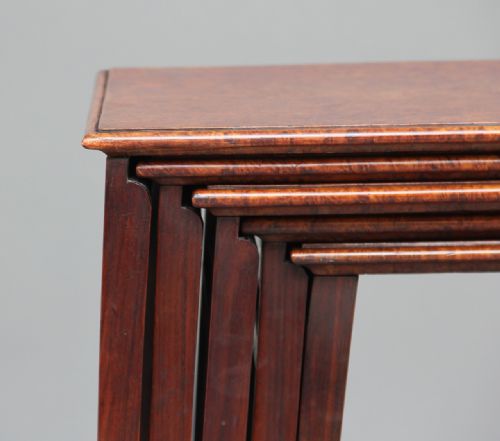 SET OF 19TH CENTURY TEAK AND BURR WALNUT NEST OF TABLES - ADDITIONAL PHOTO 8
