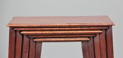 SET OF 19TH CENTURY TEAK AND BURR WALNUT NEST OF TABLES - ADDITIONAL PHOTO 9