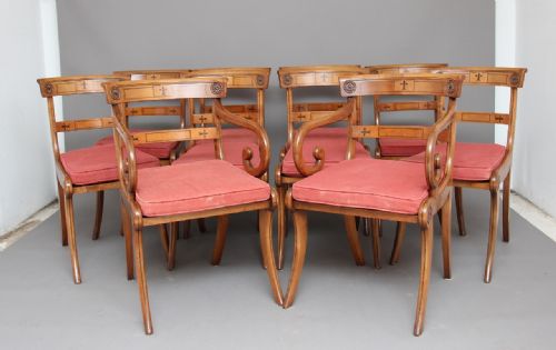 A Set of 10 Early 20th Century Maple Dining Chairs