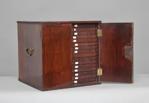 Early 19th Century Coin Collectors Cabinet