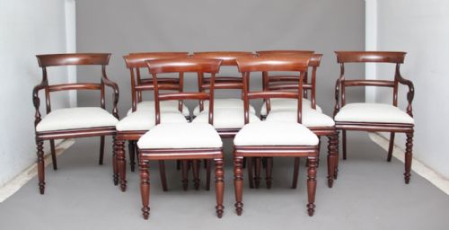 A Set of Ten 19th Century Mahogany Dining Chairs