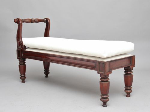19th Century Mahogany Window Seat