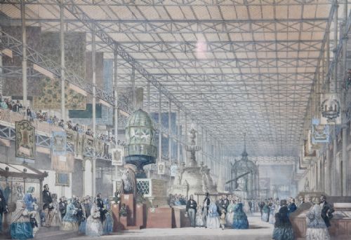 fig 3. Set of four 19th Century hand coloured prints of the 1851 Great Exhibition