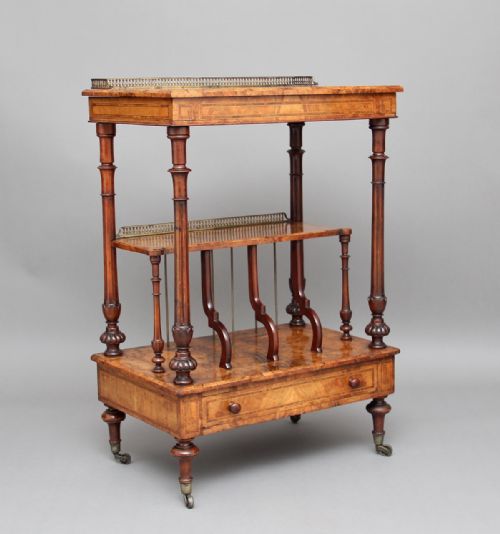 19th Century Burr Walnut Canterbury