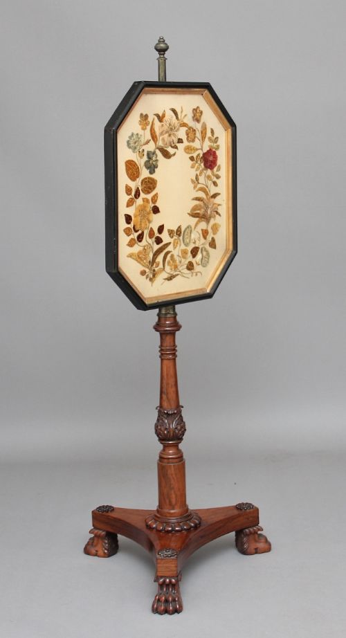 19th Century Rosewood Fire Screen