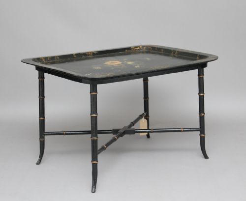 19th Century Papier-mache Tray on Stand