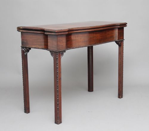 18th Century Mahogany Serpentine Card Table