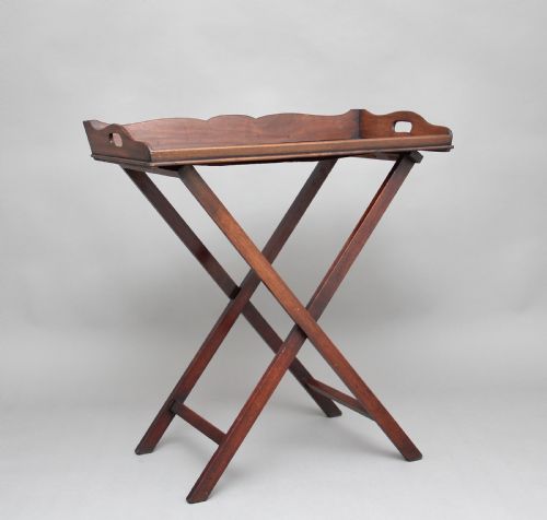 19th Century Mahogany Butlers Tray on Stand
