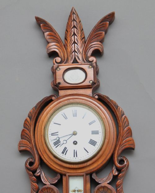19TH CENTURY AMERICAN CARVED WALNUT BAROMETER - ADDITIONAL PHOTO 4