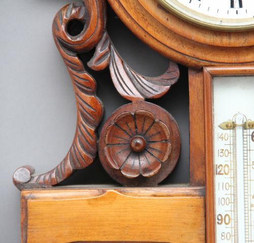 19TH CENTURY AMERICAN CARVED WALNUT BAROMETER - ADDITIONAL PHOTO 7