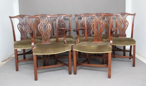 Set of Ten Early 20th Century Chippendale Chairs