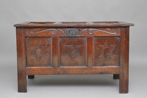 17th Century Carved Oak Coffer