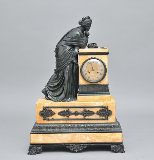 Early 19th Century French Bronze and Marble Mantel Clock