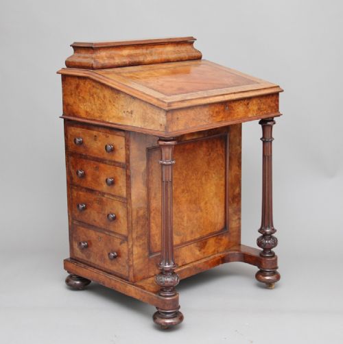 19th Century Burr Walnut Davenport