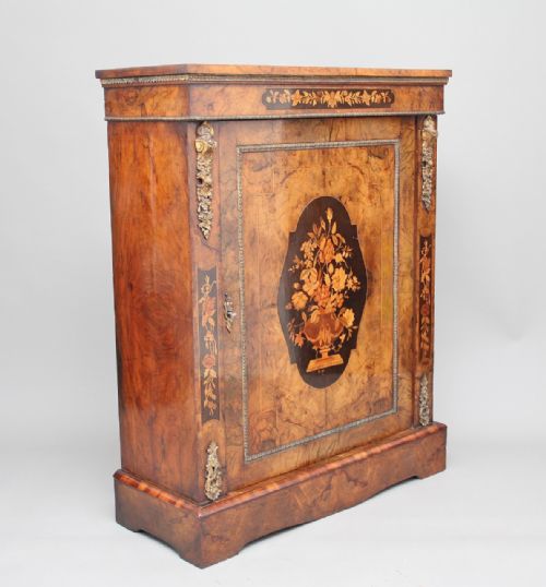 19th Century Burr Walnut Pier Cabinet
