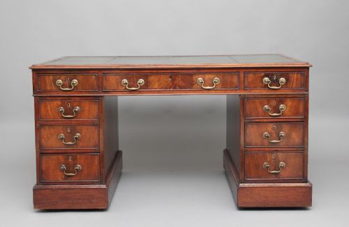 19th Century Mahogany Pedestal Desk