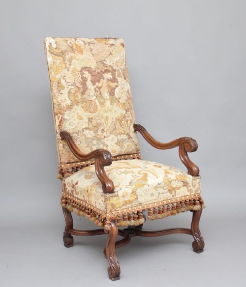 19th Century Walnut High-back Armchair