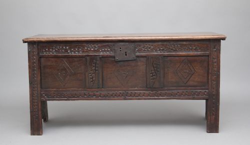 18th Century Oak Plank Coffer