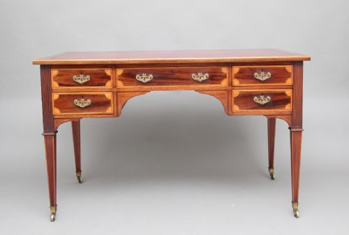 Early 20th Century Mahogany Inlaid Desk