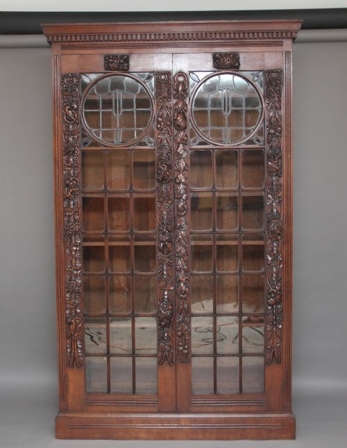 19th Century Carved Oak Bookcase