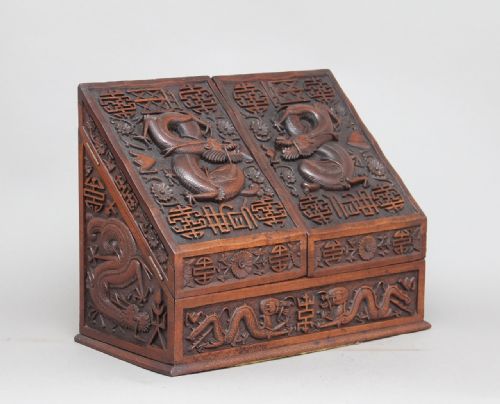 19th Century Carved Chinese Writing Slope