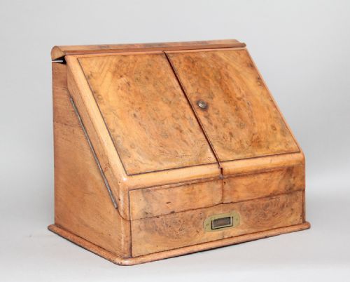 19th Century Burr Walnut Writing Slope