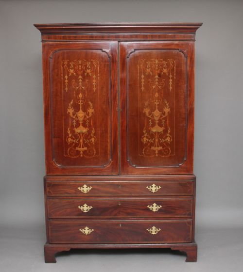 Early 19th Century Mahogany and Inlaid Press Cupboard