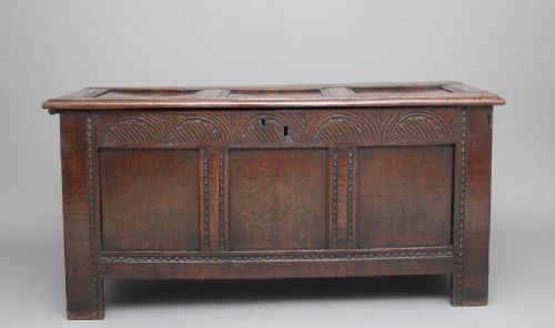 17th Century Carved Oak Coffer