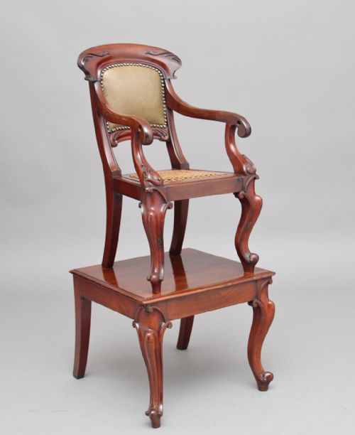 19th Century Mahogany Child's Chair on Stand