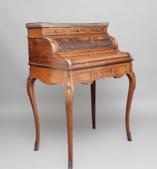 19th Century Rosewood and Ormolu Cylinder Bureau