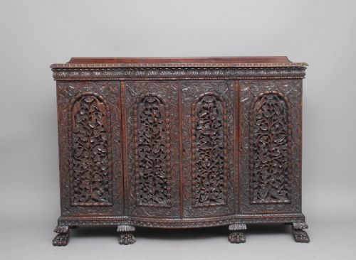 19th Century Carved Rosewood Indian Cabinet