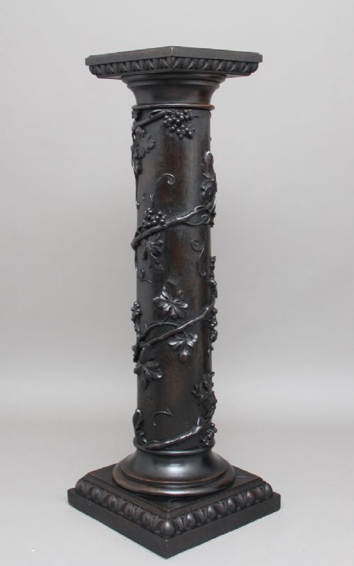 19th Century Ebonised Oak Pedestal