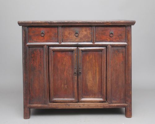 19th Century Chinese Rustic Elm Dresser