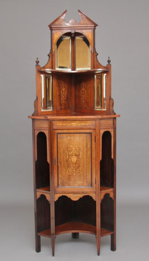 Early 20th Century Inlaid Corner Cabinet