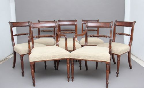 A Set of 19th Century Mahogany Rope Back Dining Chairs