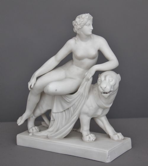 19th Century Parian Figure of Ariadne and the Panther